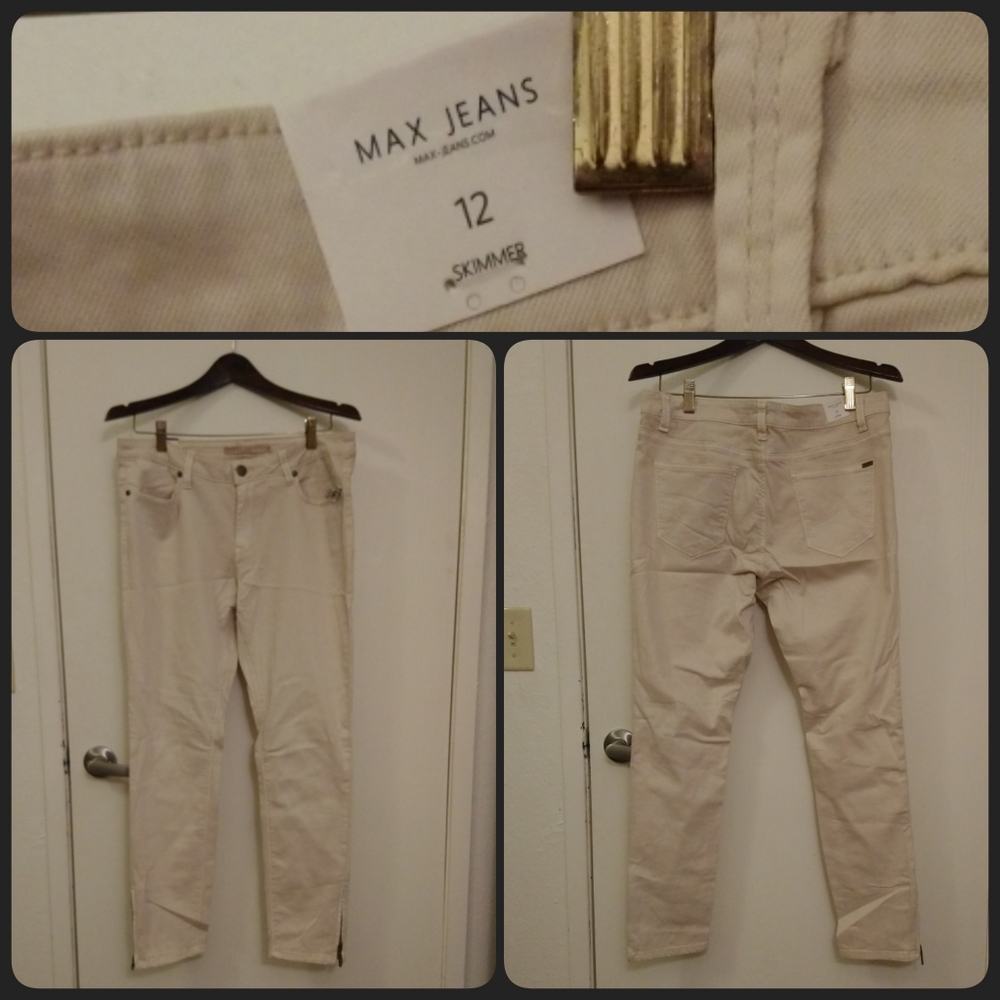 NWT Beige Max Jeans Skimmer Size 12